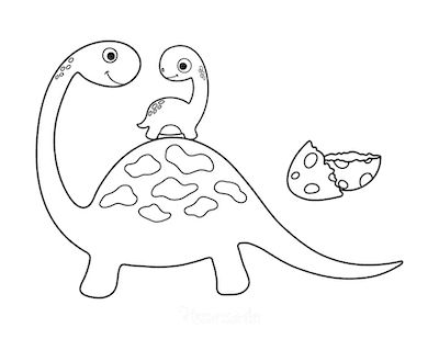 รูปการ์ตูนระบายสีไดโนเสาร์ คอยาว